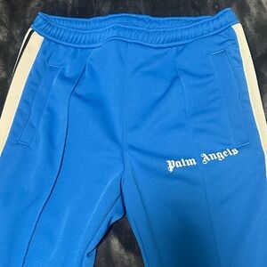 Palm Angels Royal Blue Track Pants with White Stripes